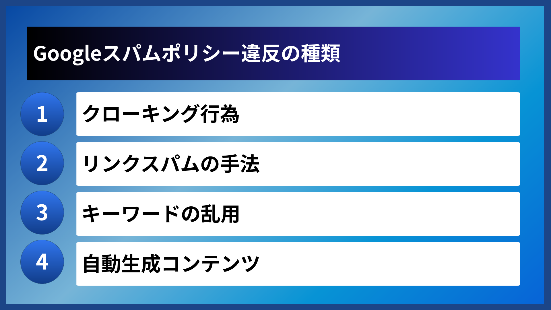 Googleスパムポリシー違反の種類
