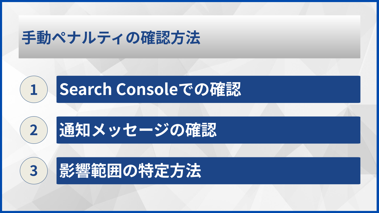 手動ペナルティの確認方法