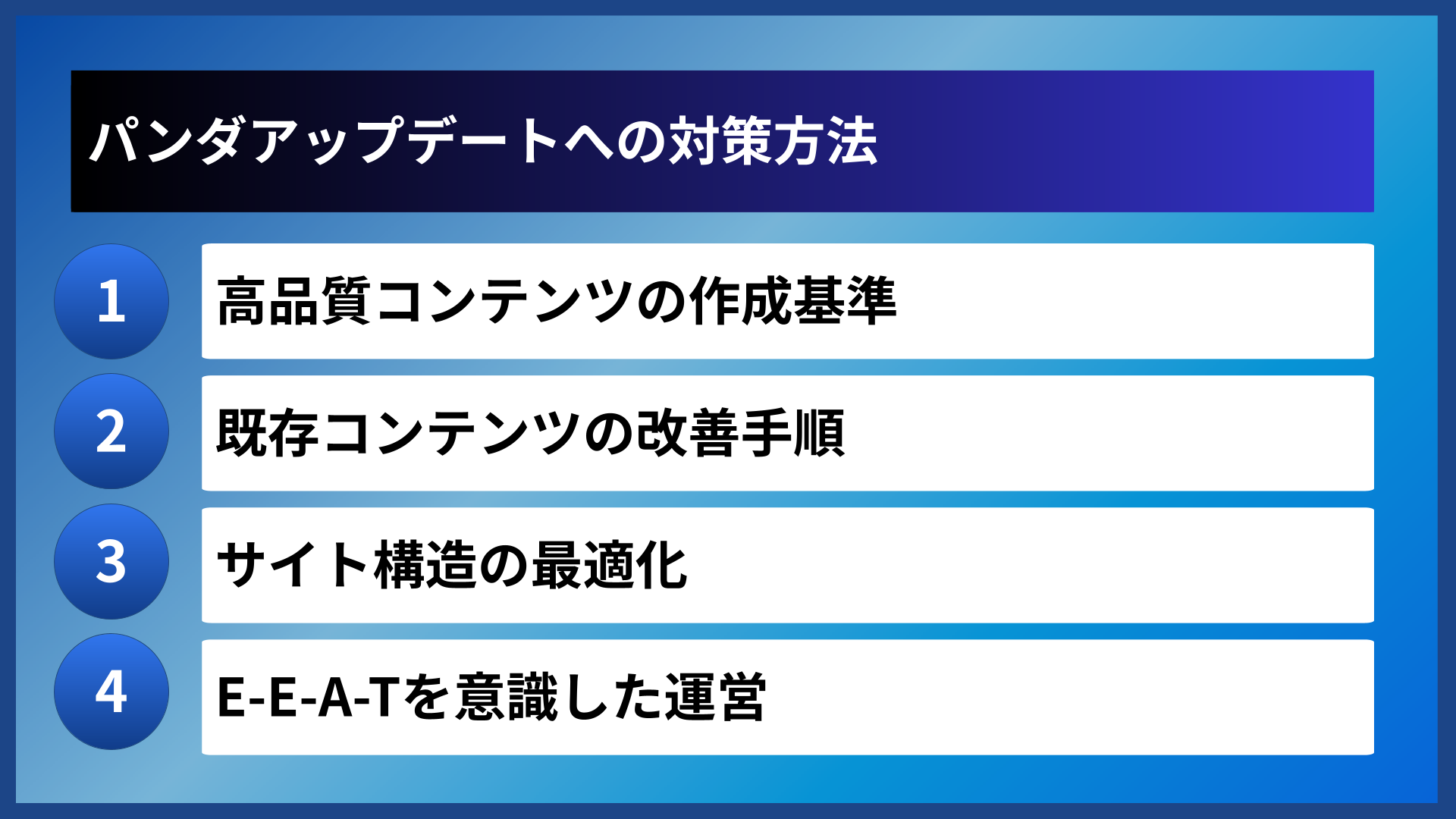 パンダアップデートへの対策方法