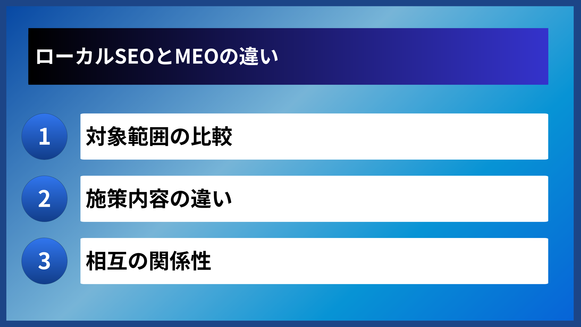 ローカルSEOとMEOの違い