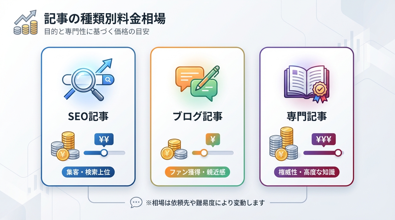 記事の種類別料金相場