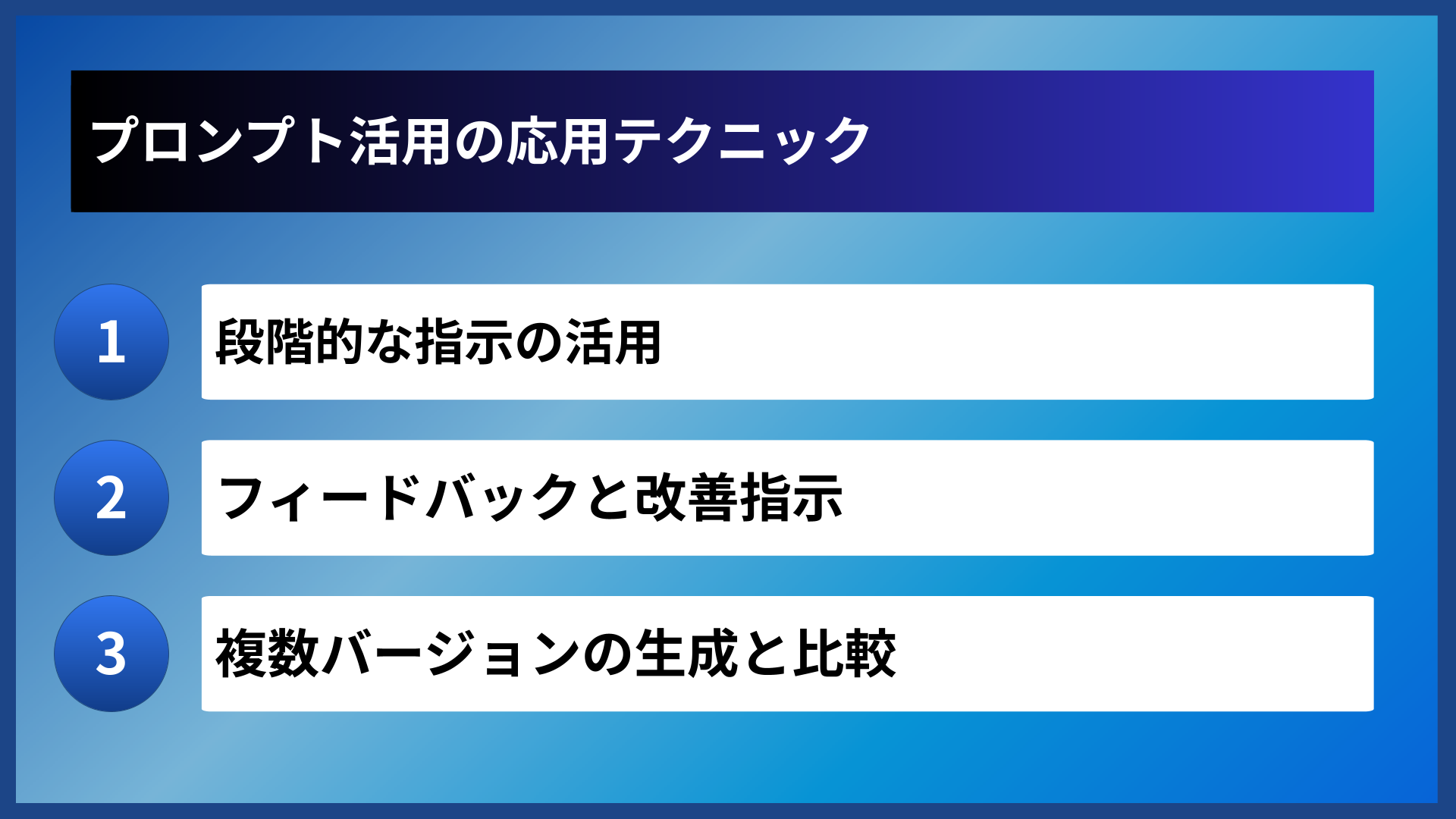 プロンプト活用の応用テクニック