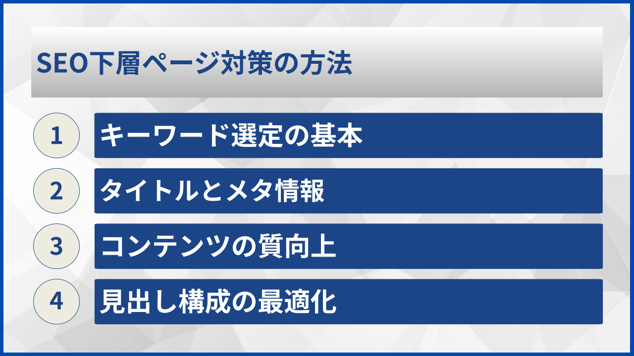 SEO下層ページ対策の方法