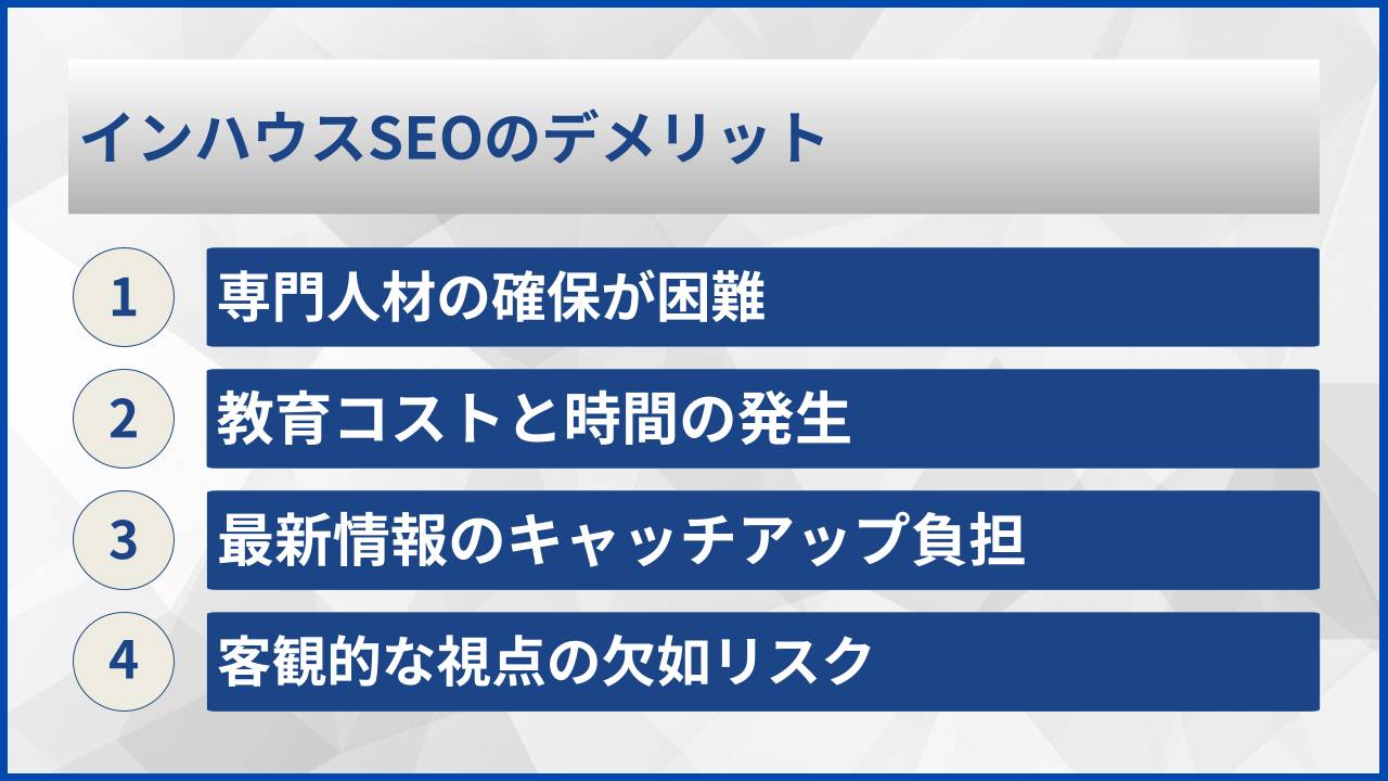 インハウスSEOのデメリット