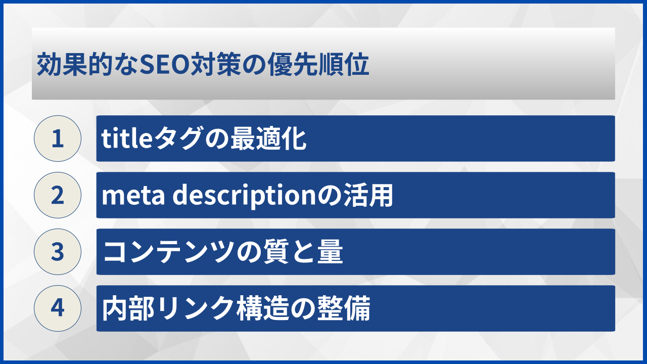 効果的なSEO対策の優先順位