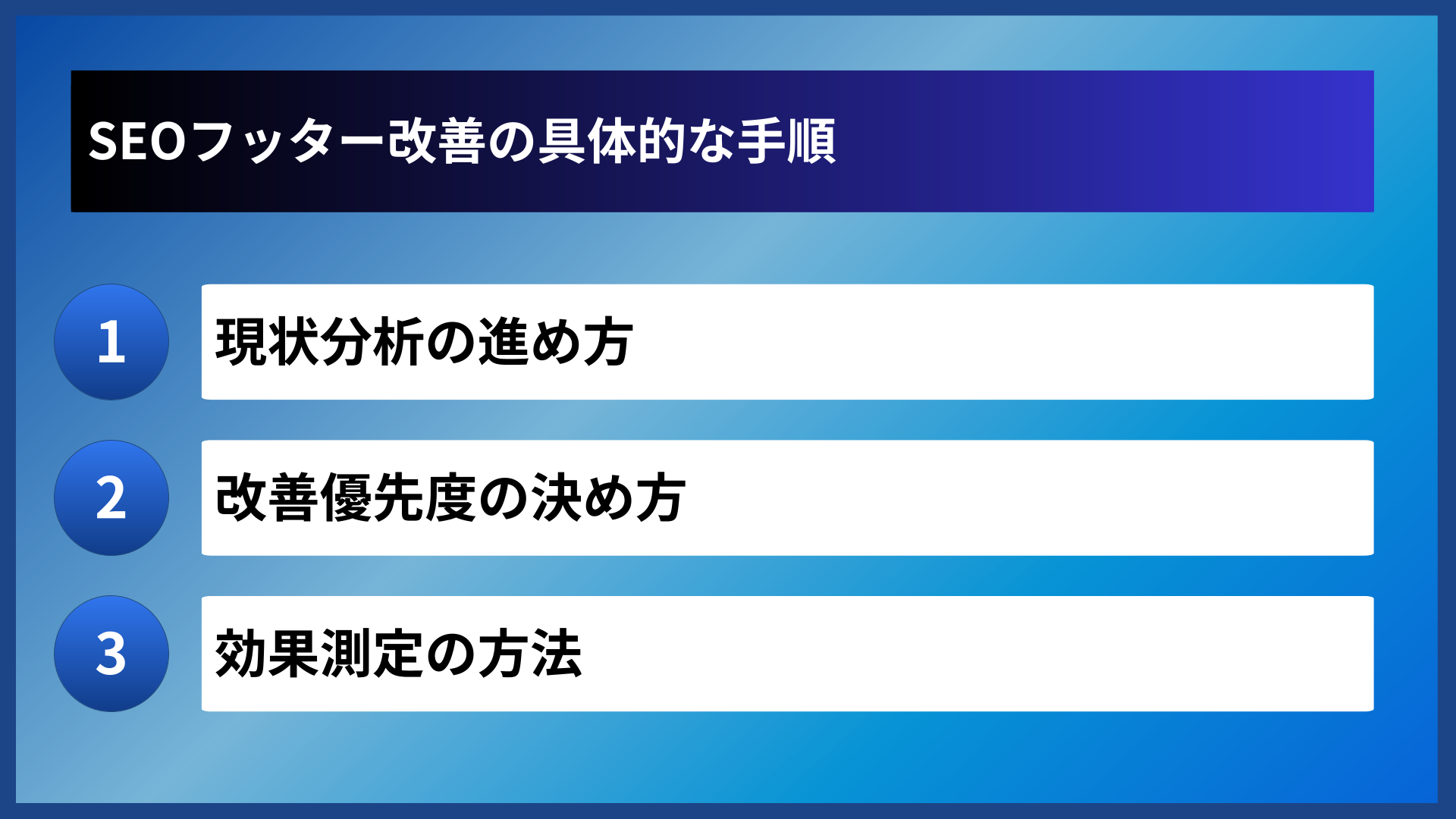 SEOフッター改善の具体的な手順