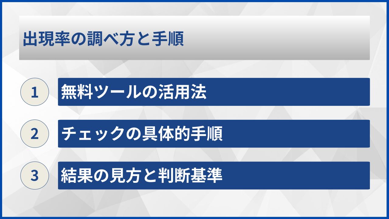出現率の調べ方と手順