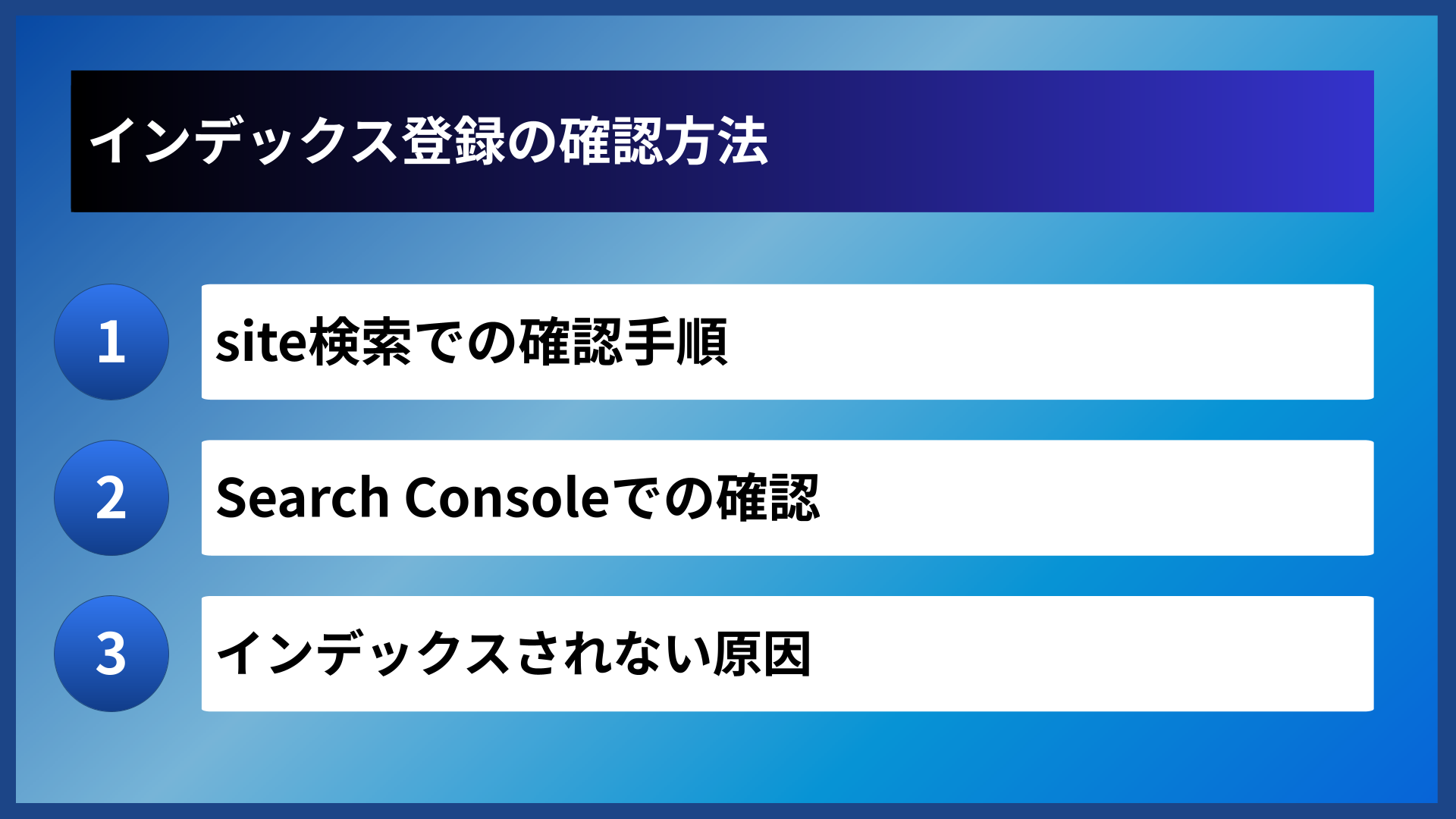 インデックス登録の確認方法