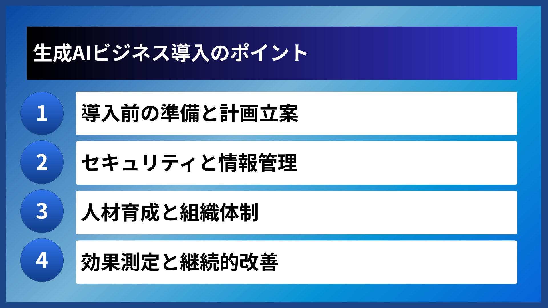 生成AIビジネス導入のポイント