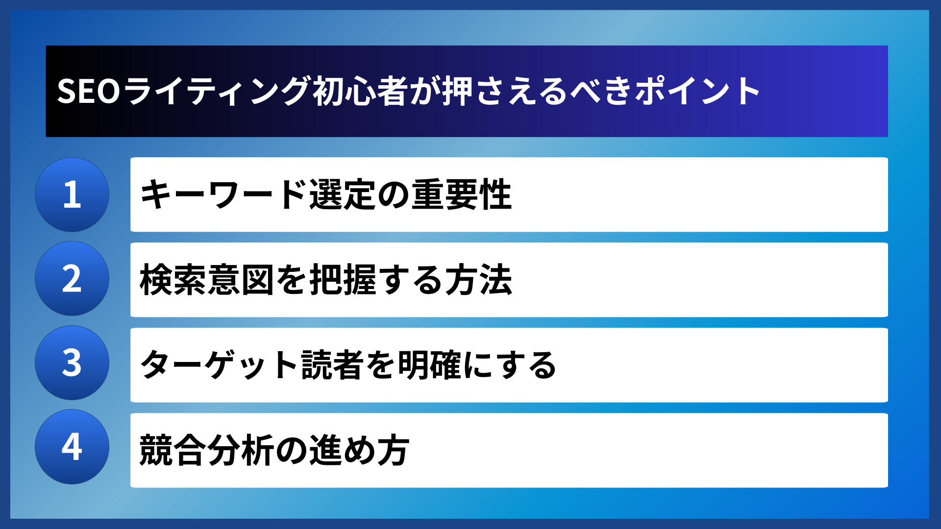 SEOライティング初心者が押さえるべきポイント