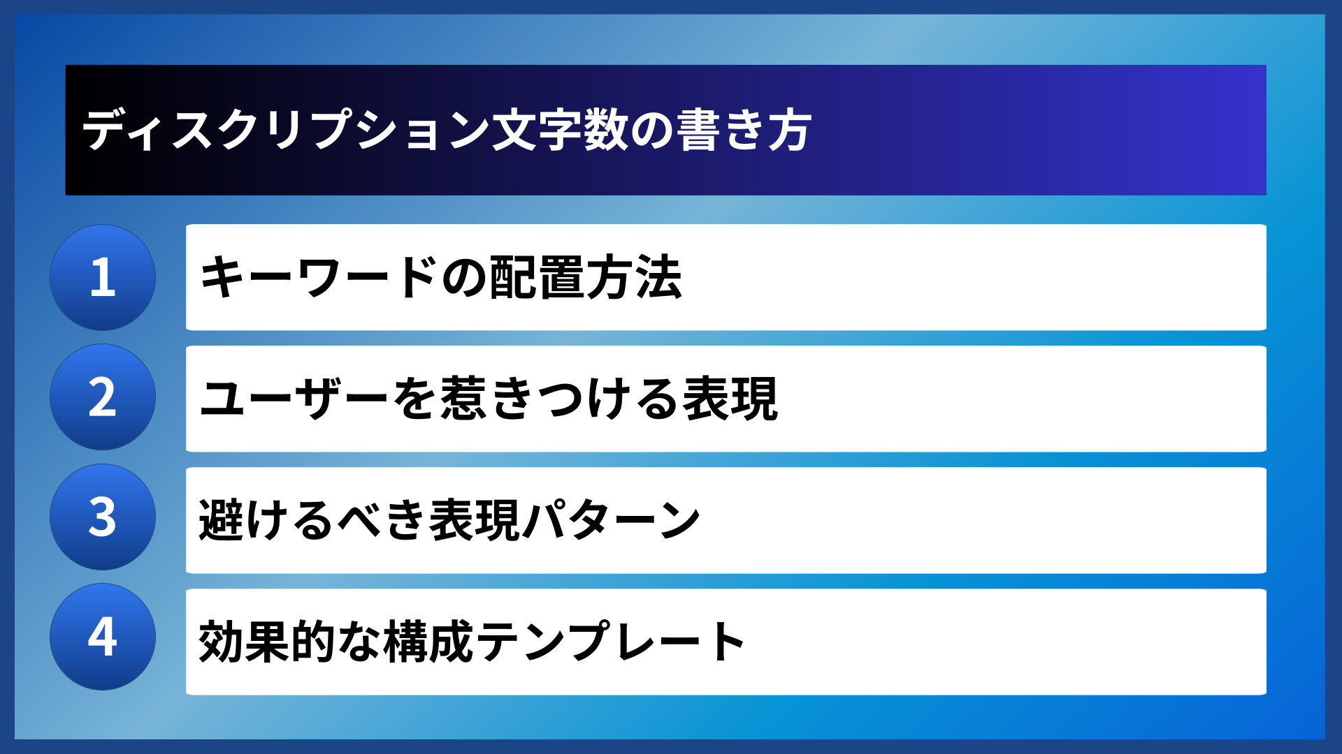 ディスクリプション文字数の書き方
