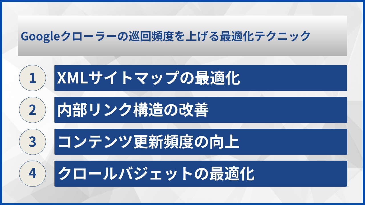 Googleクローラーの巡回頻度を上げる最適化テクニック