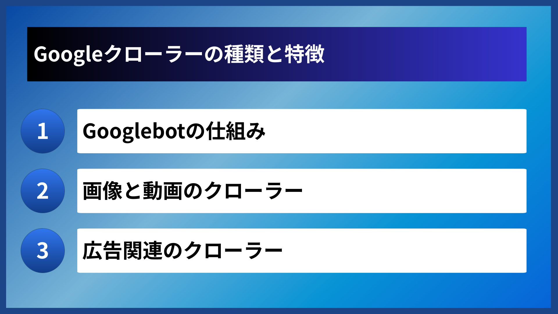 Googleクローラーの種類と特徴