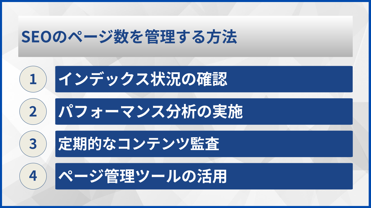 SEOのページ数を管理する方法