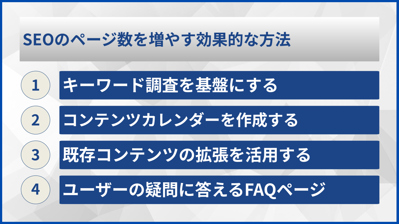 SEOのページ数を増やす効果的な方法