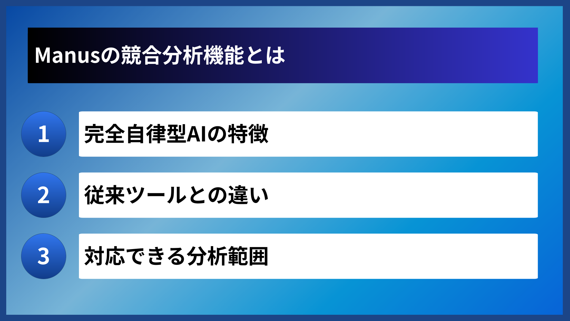 Manusの競合分析機能とは