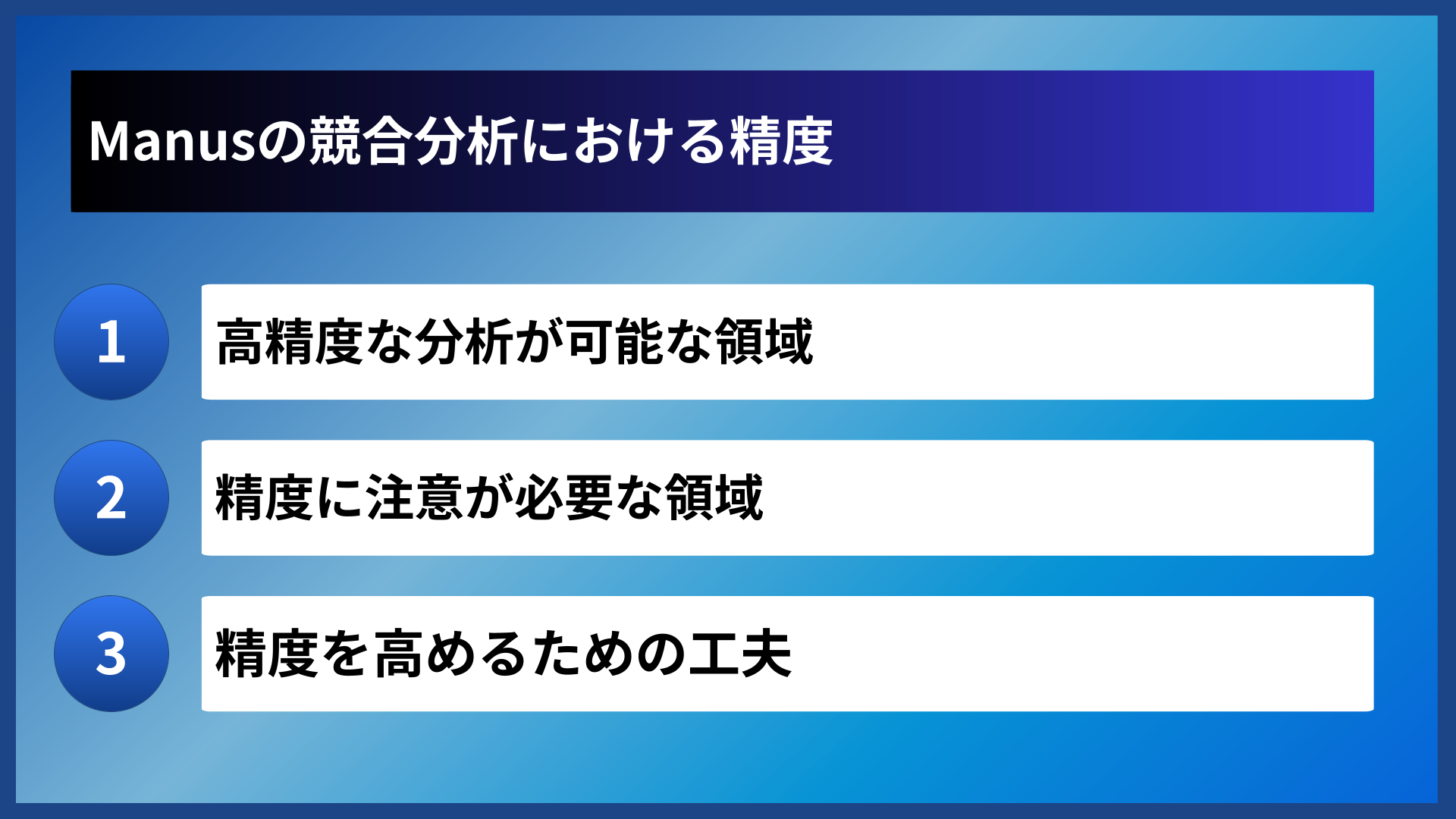 Manusの競合分析における精度