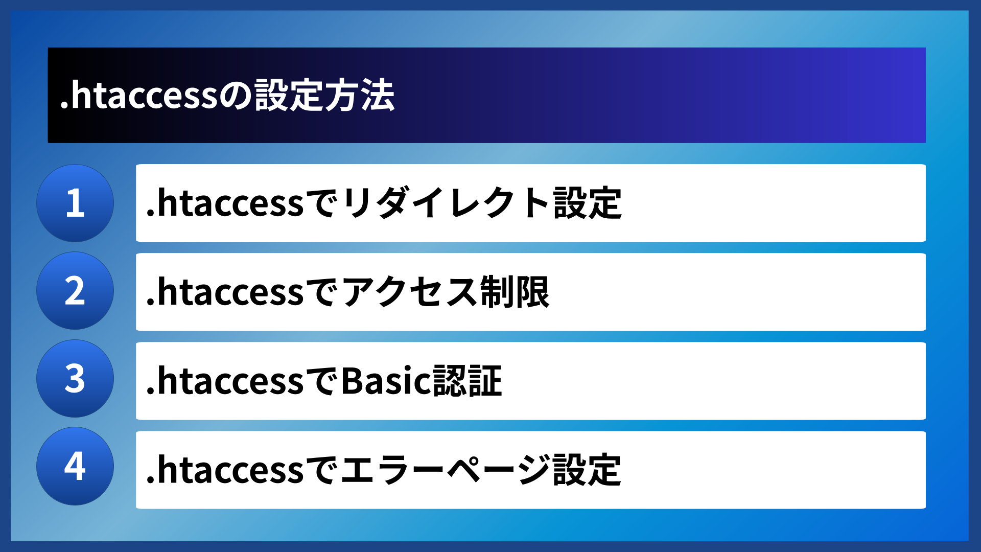 .htaccessの設定方法