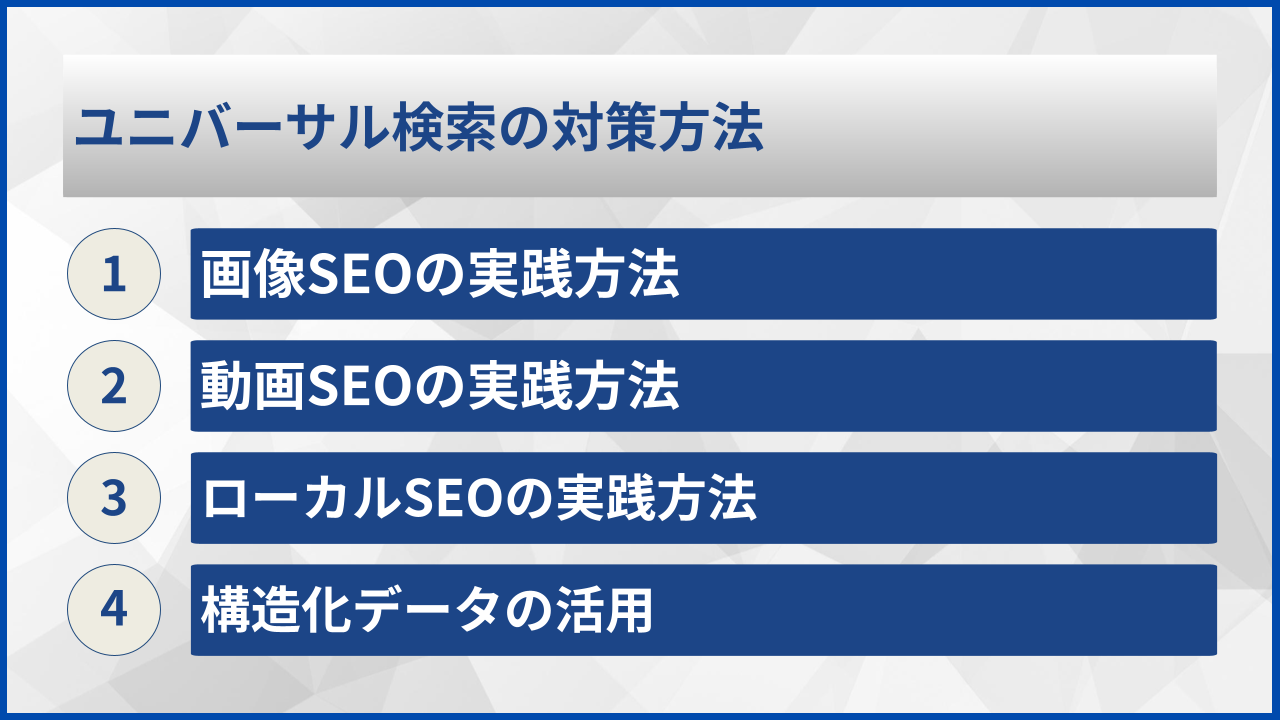 ユニバーサル検索の対策方法