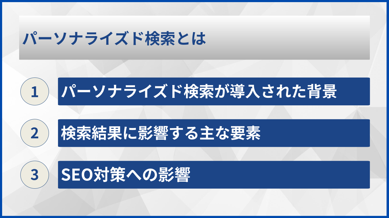 パーソナライズド検索とは