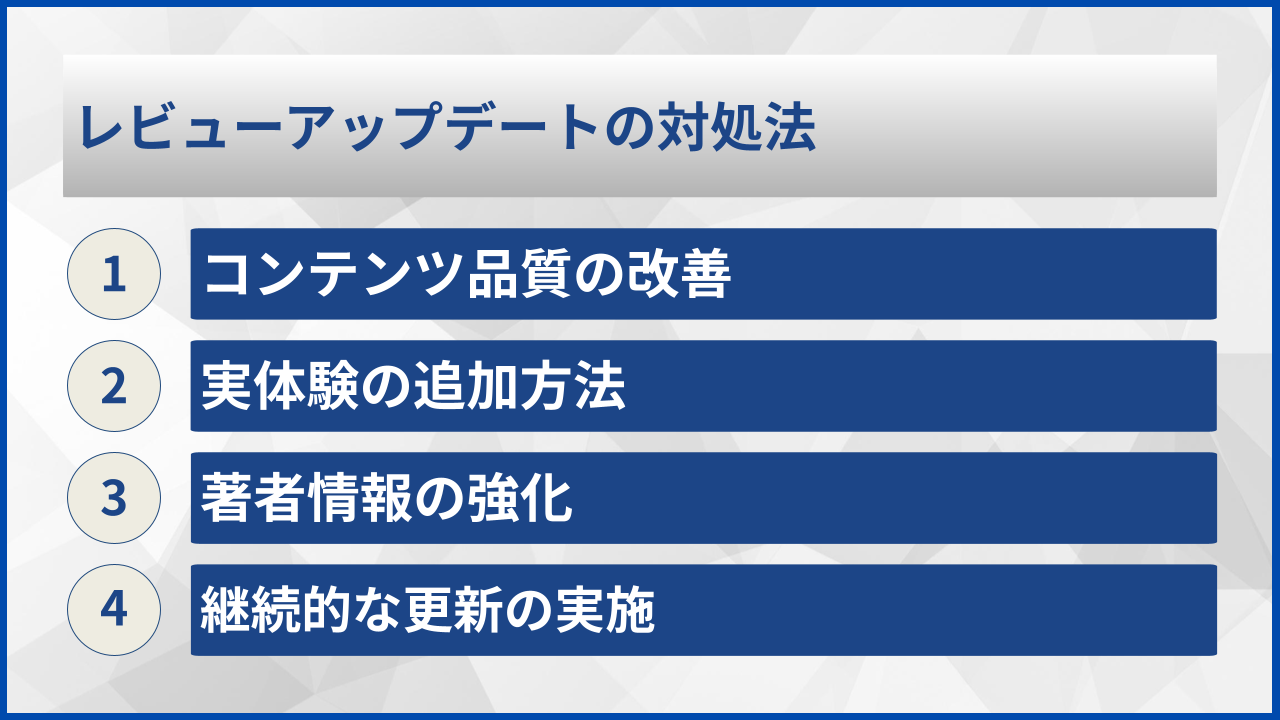 レビューアップデートの対処法