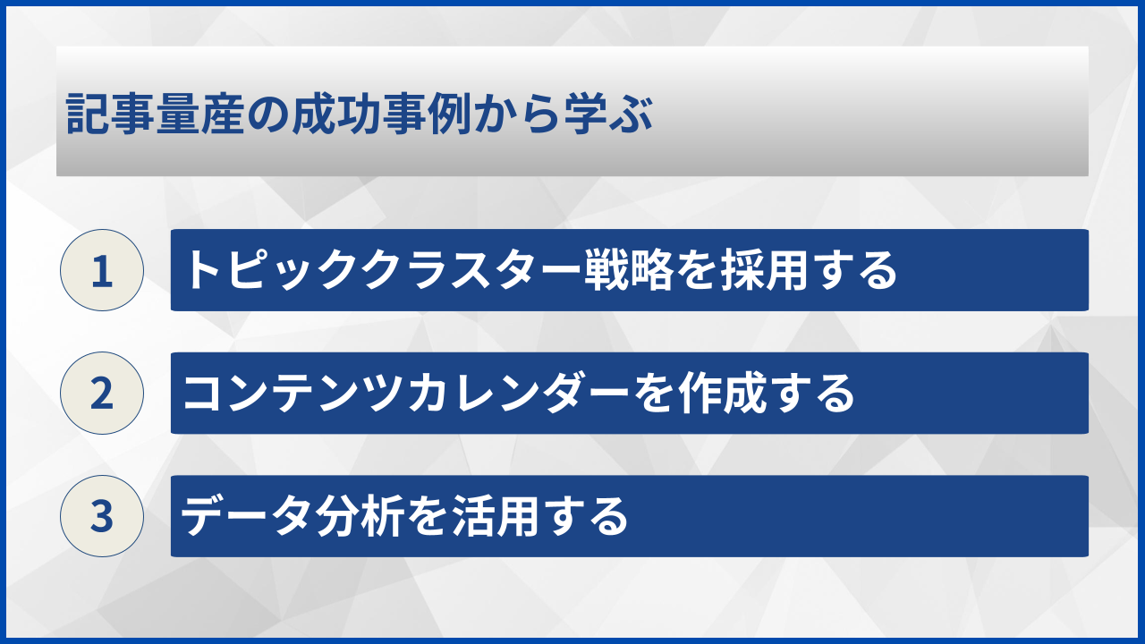 記事量産の成功事例から学ぶ