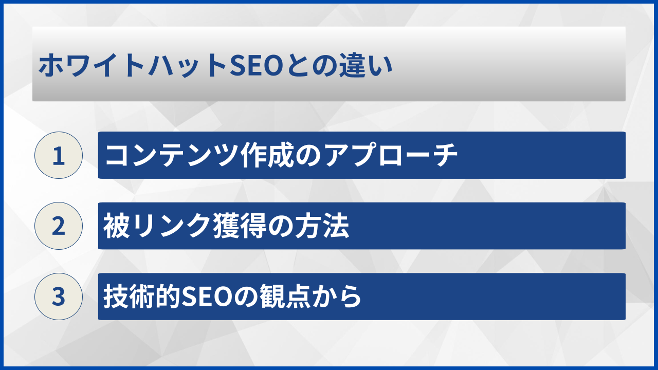 ホワイトハットSEOとの違い