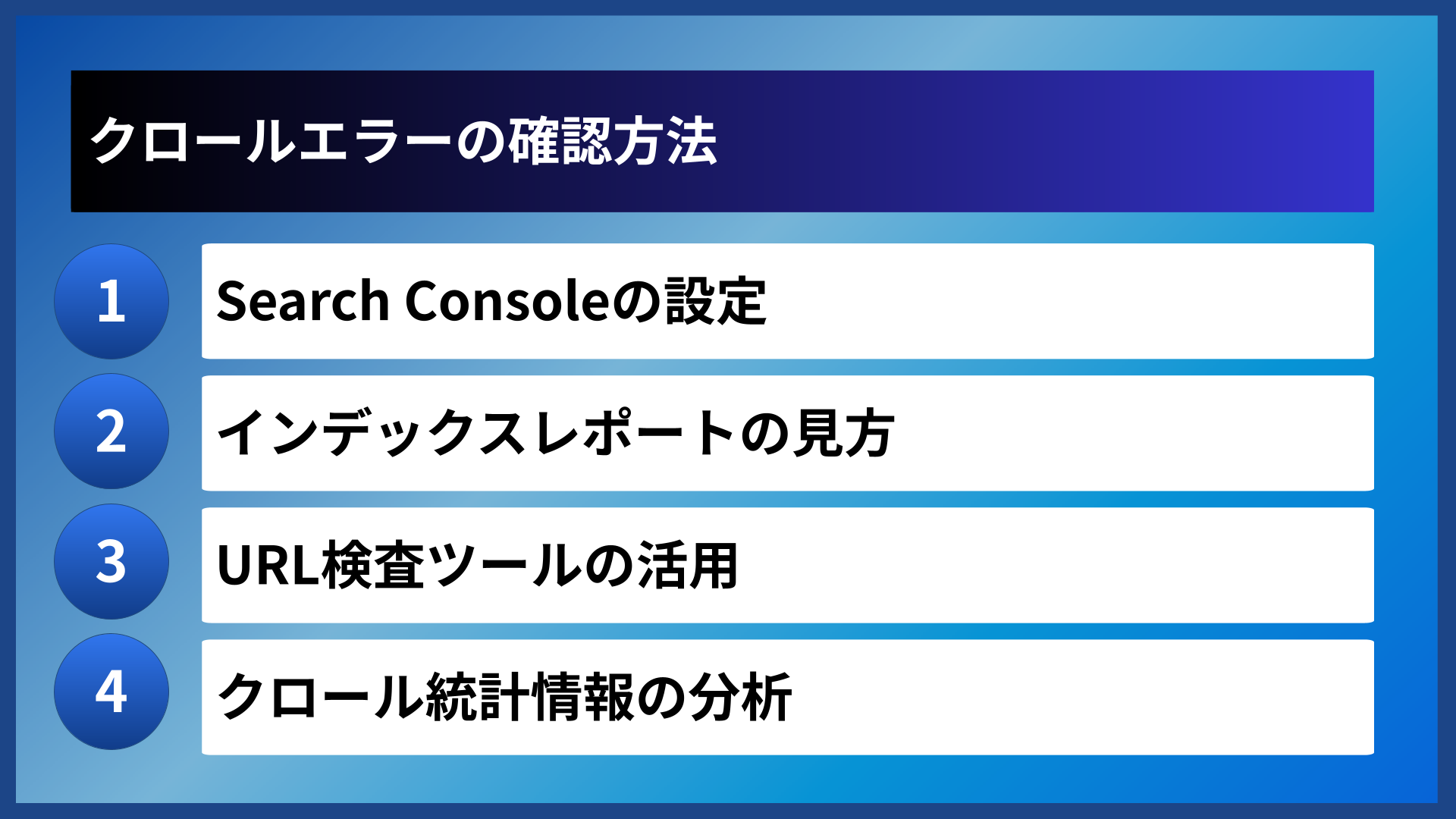 クロールエラーの確認方法