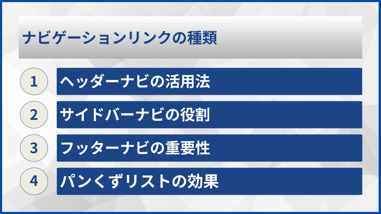 ナビゲーションリンクの種類