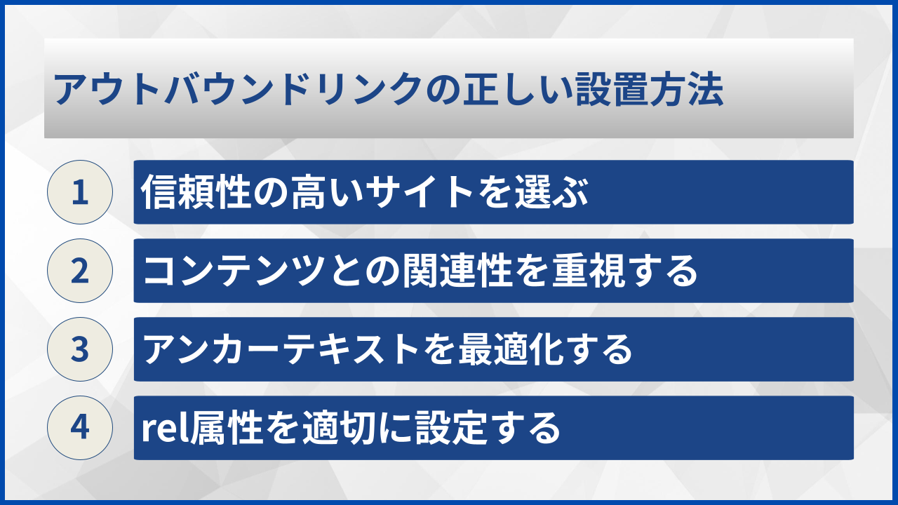 アウトバウンドリンクの正しい設置方法