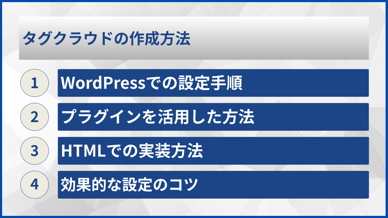 タグクラウドの作成方法