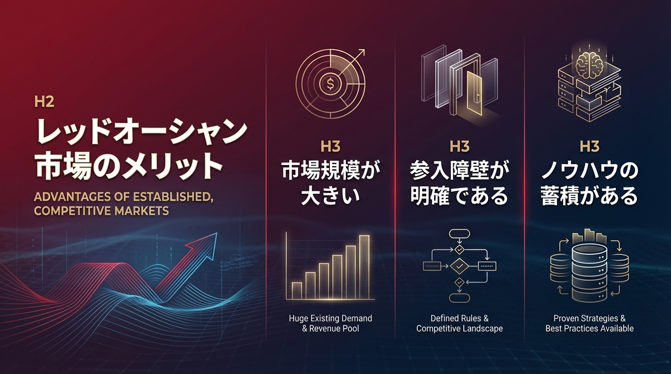 レッドオーシャン市場のメリット