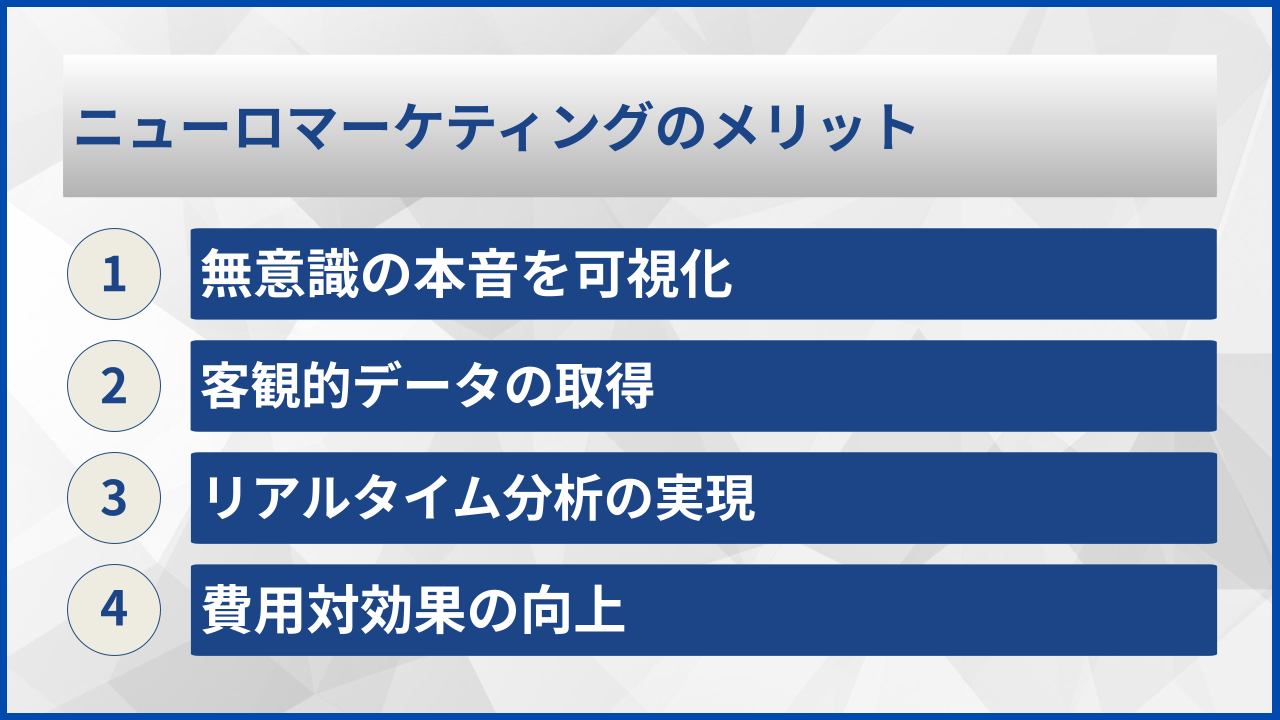 ニューロマーケティングのメリット