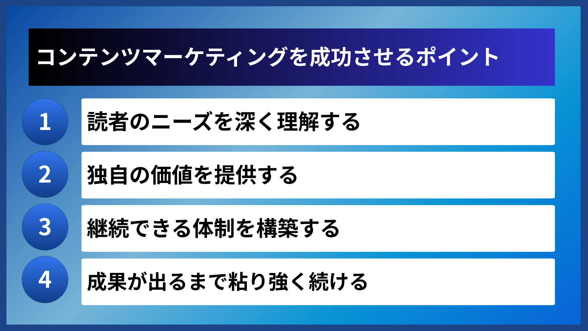 コンテンツマーケティングを成功させるポイント