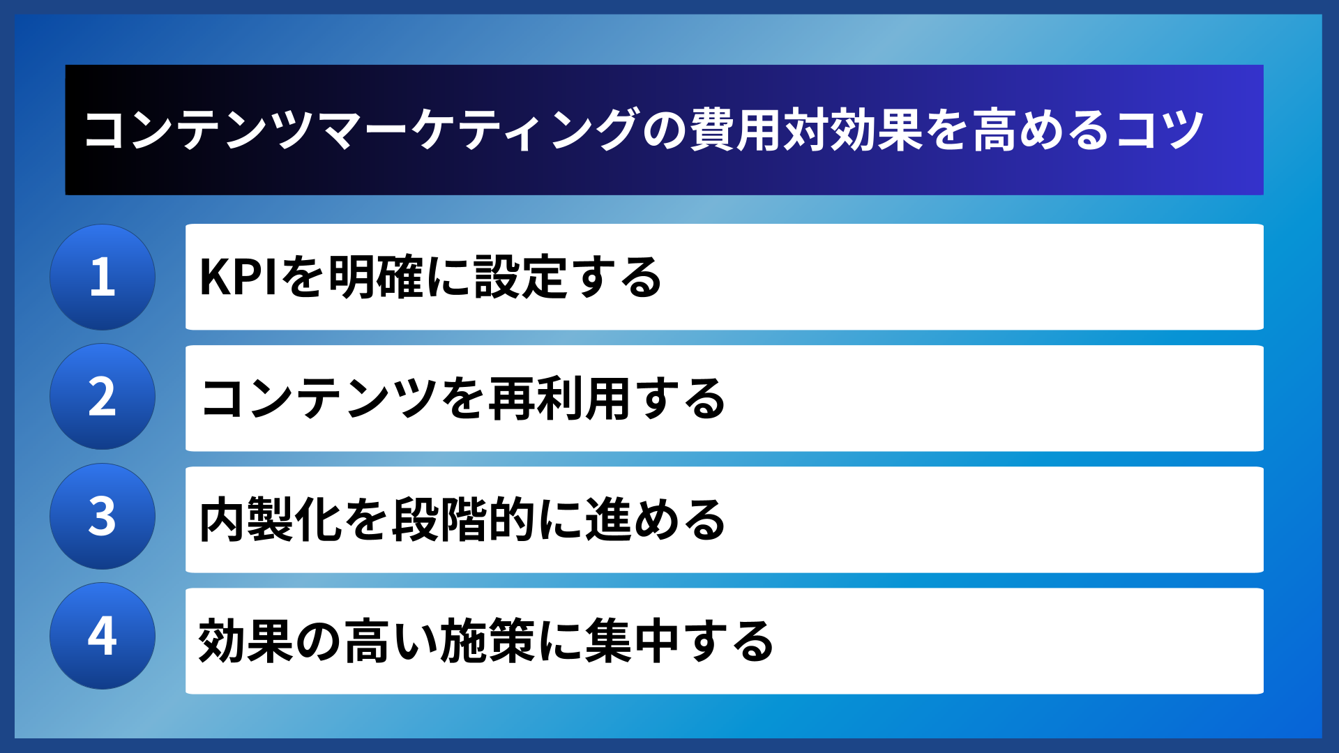 コンテンツマーケティングの費用対効果を高めるコツ