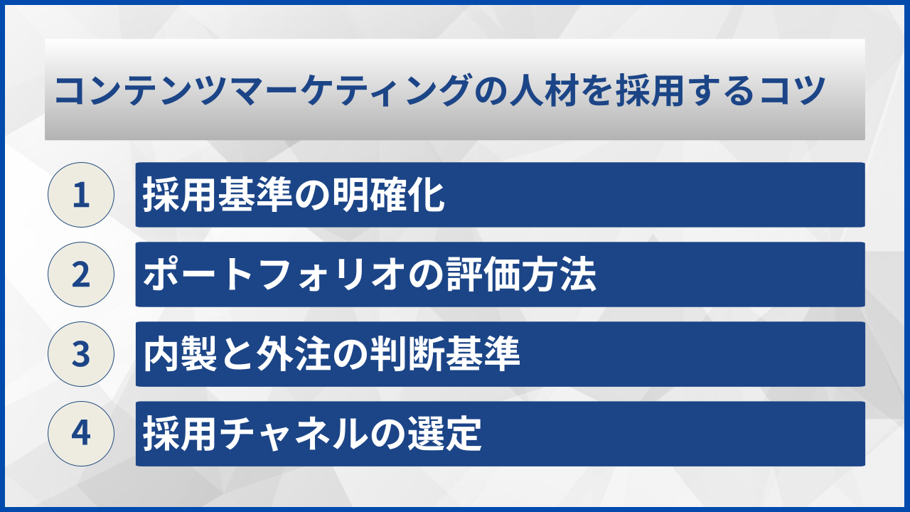 コンテンツマーケティングの人材を採用するコツ
