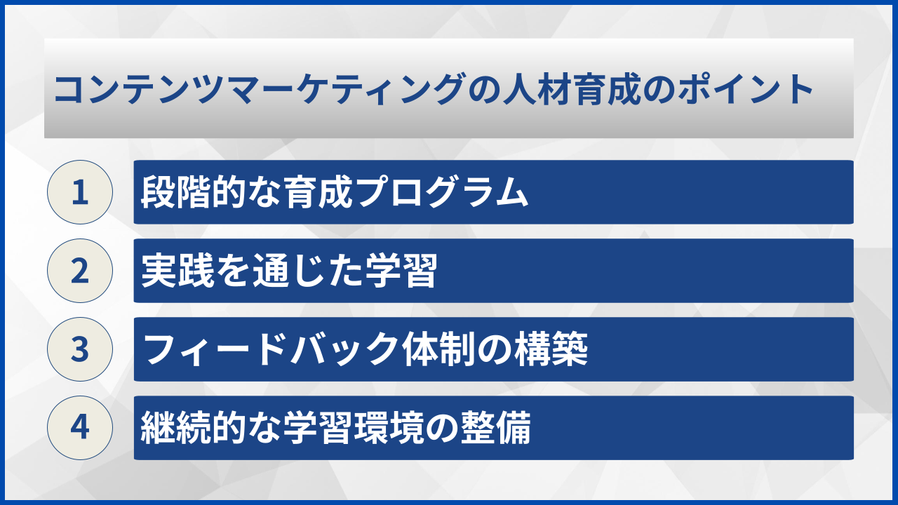 コンテンツマーケティングの人材育成のポイント