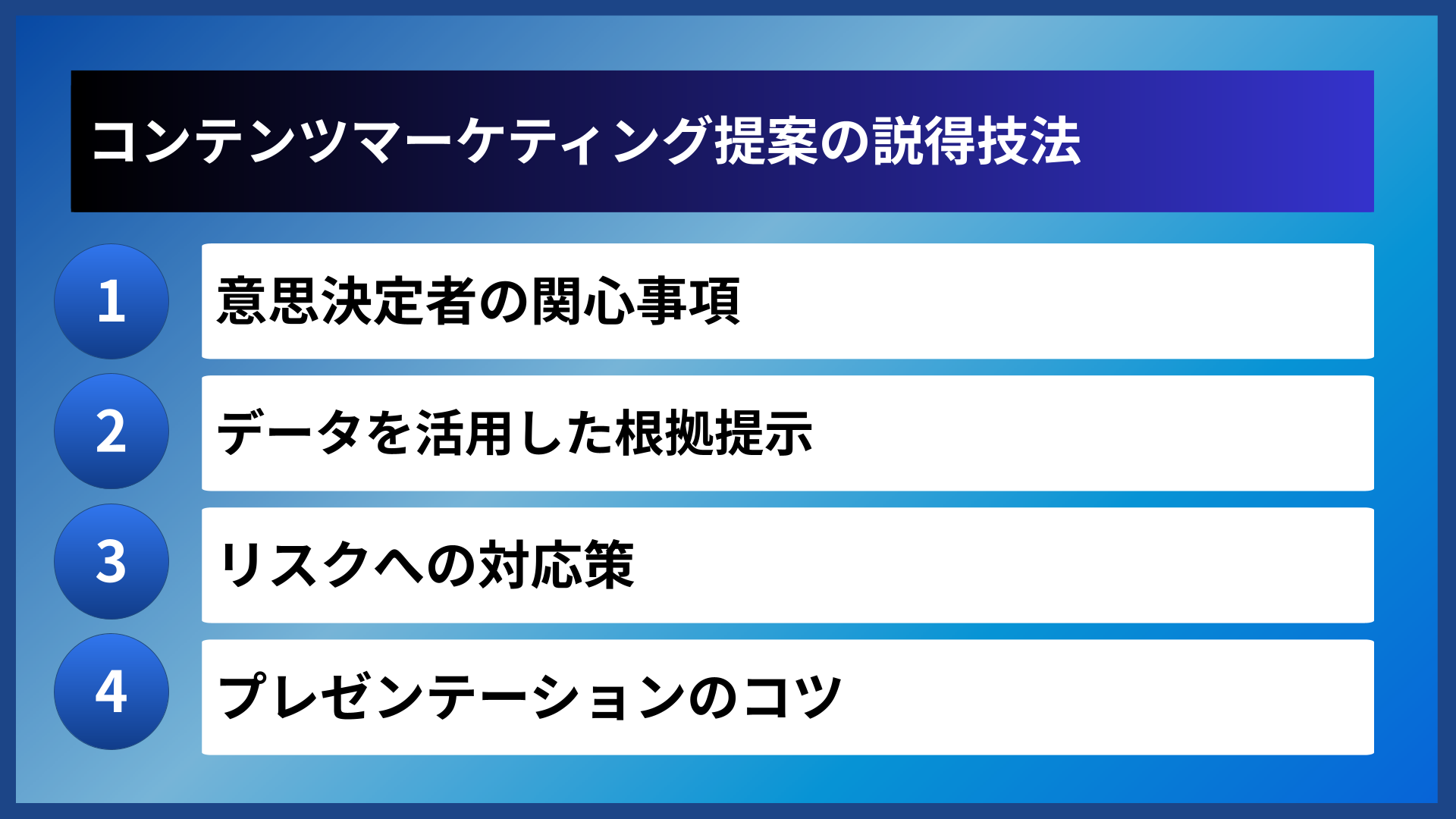 コンテンツマーケティング提案の説得技法