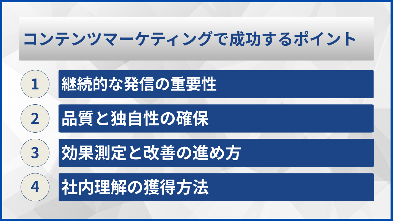 コンテンツマーケティングで成功するポイント