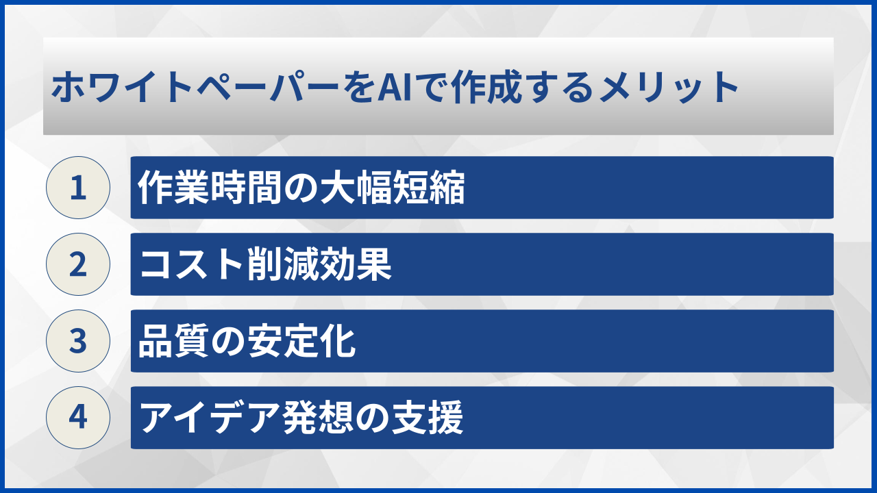 ホワイトペーパーをAIで作成するメリット