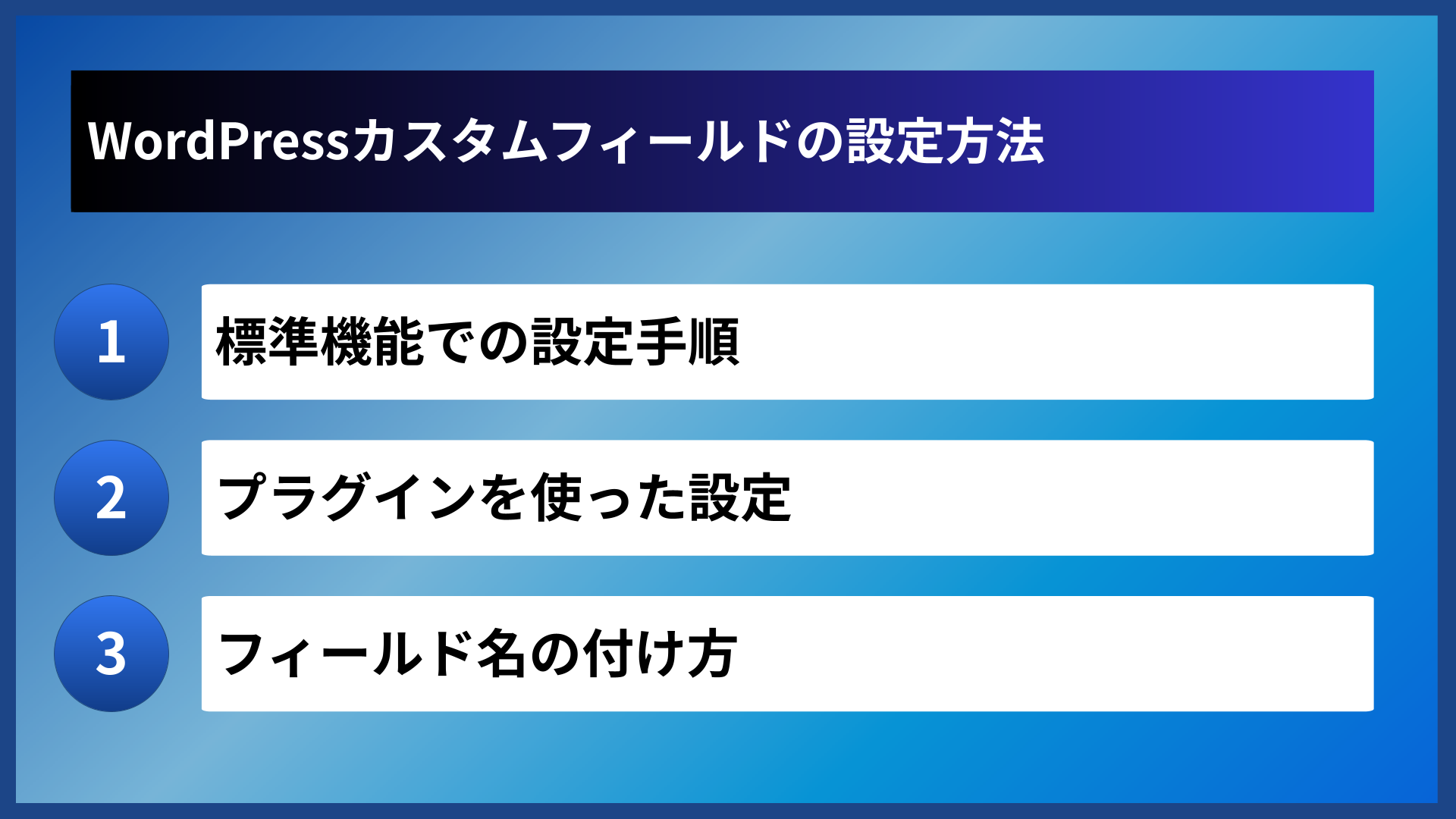 WordPressカスタムフィールドの設定方法