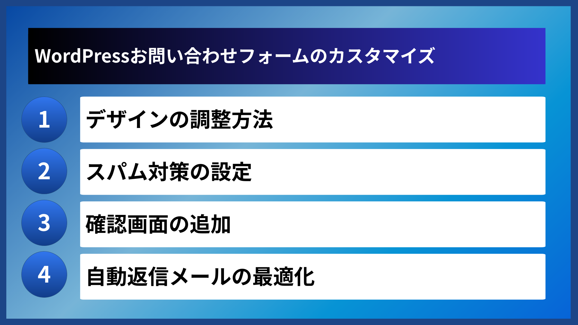 WordPressお問い合わせフォームのカスタマイズ
