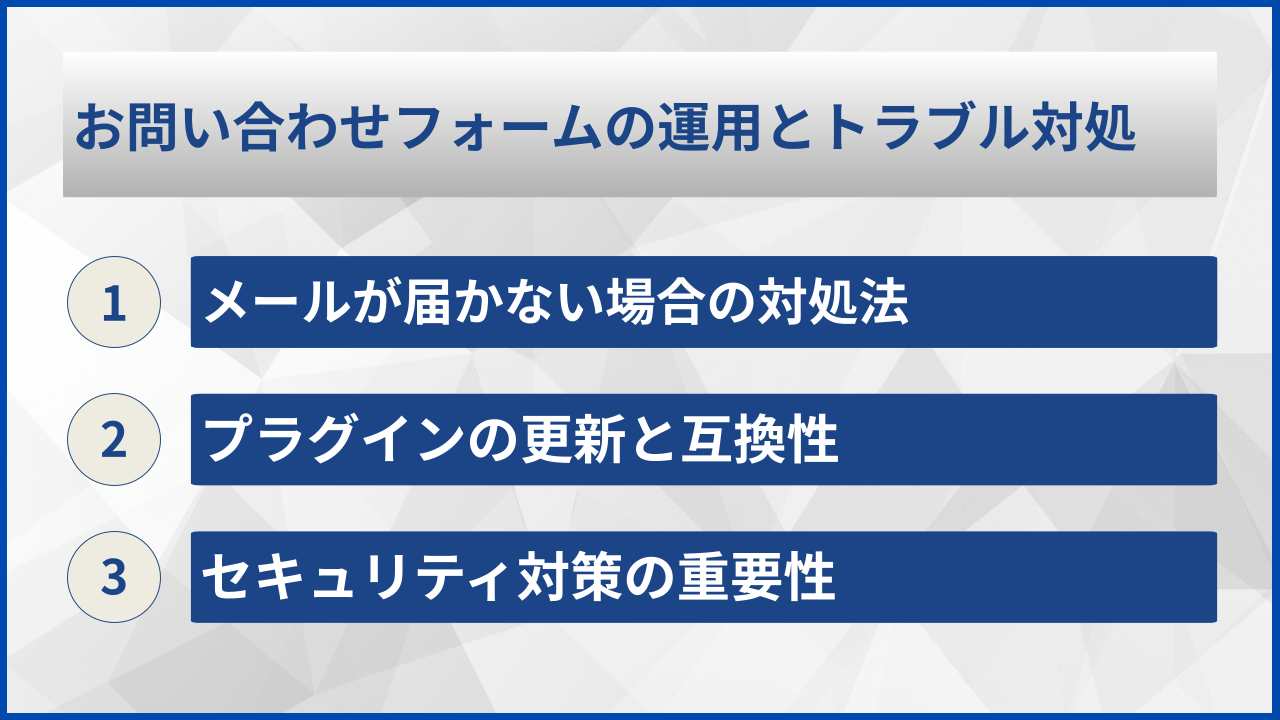 お問い合わせフォームの運用とトラブル対処