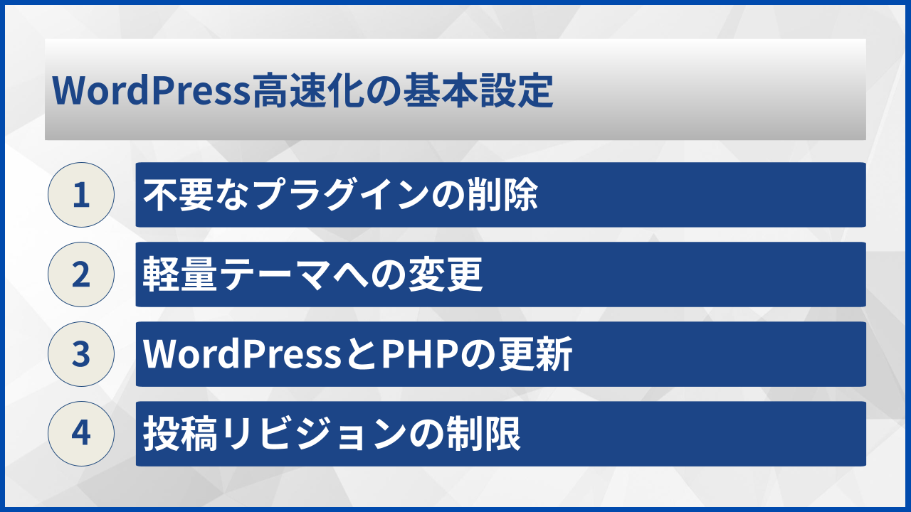 WordPress高速化の基本設定