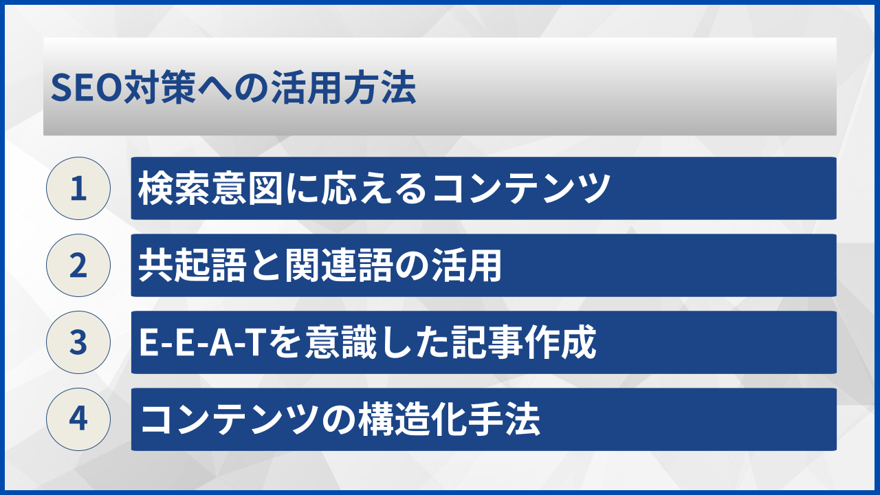 SEO対策への活用方法