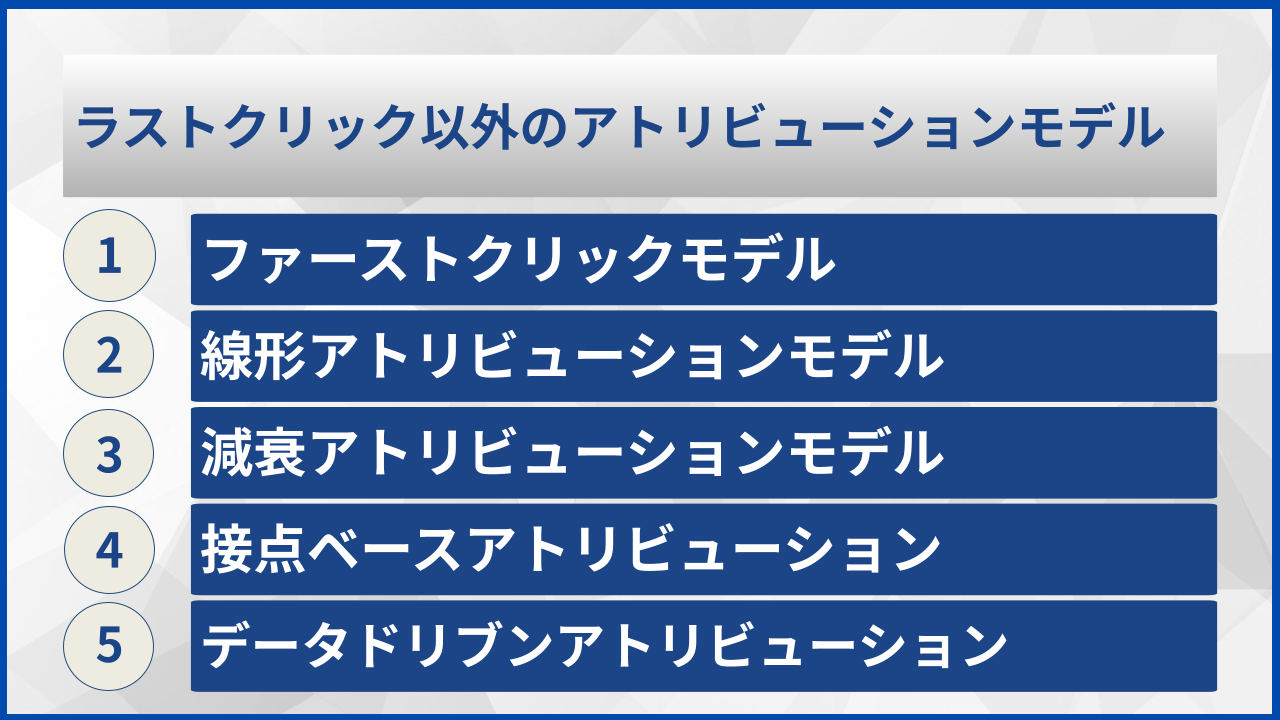 ラストクリック以外のアトリビューションモデル