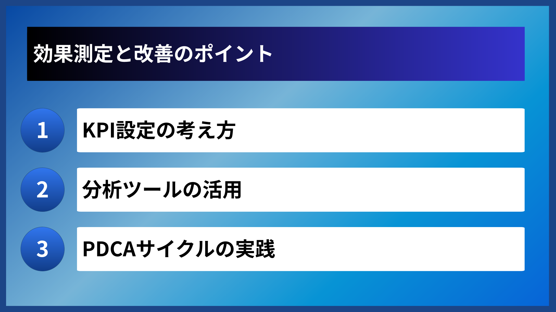効果測定と改善のポイント