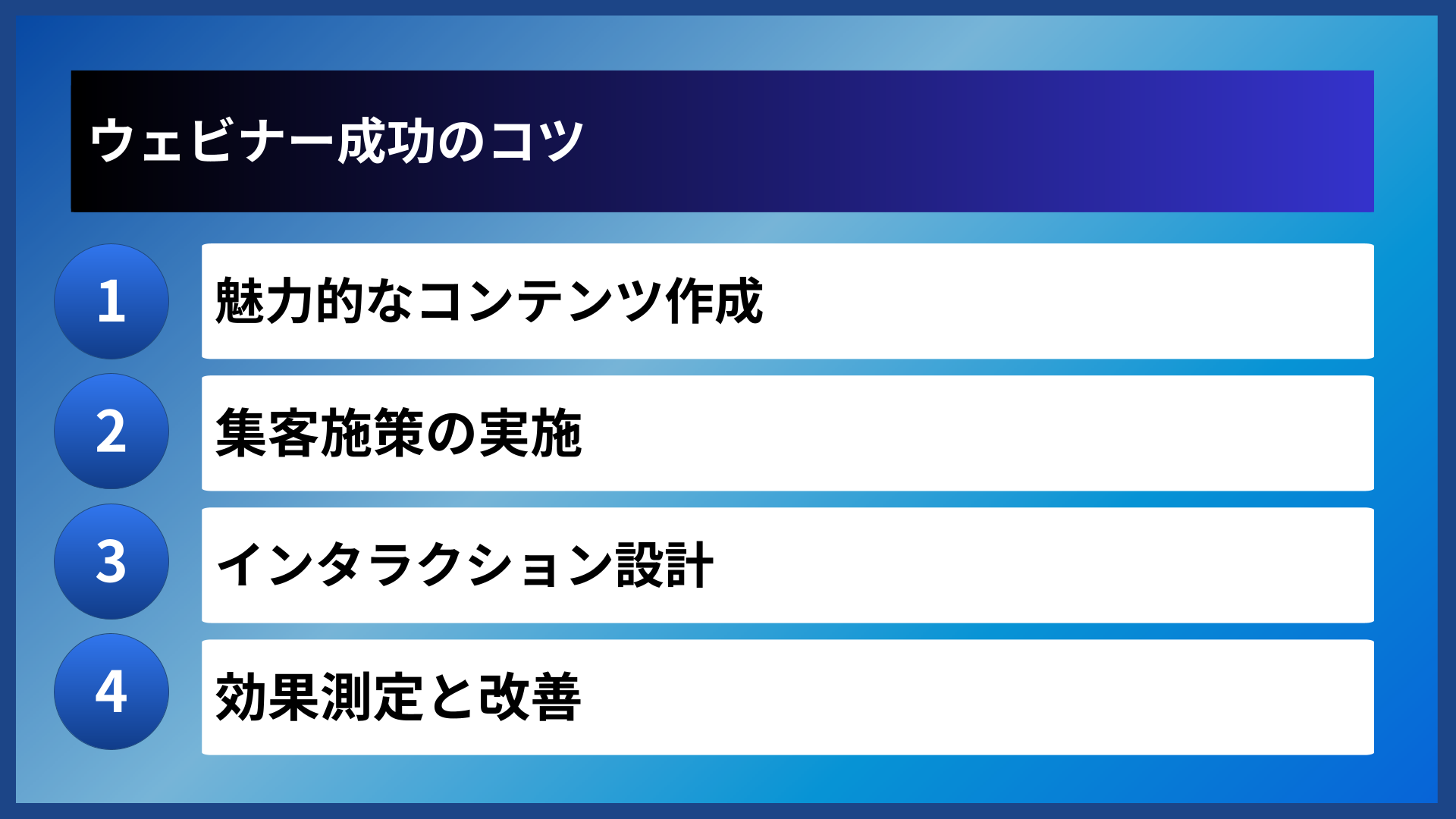 ウェビナー成功のコツ