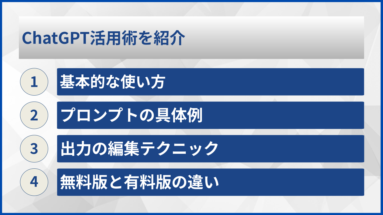 ChatGPT活用術を紹介