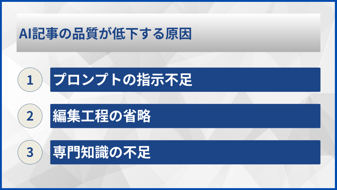 AI記事の品質が低下する原因